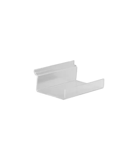 Clear Perspex Slatwall Shelf with Lip - 15cm x 10cm