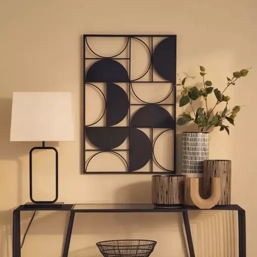 Semicircle Wall Art, Livia, Black Finish