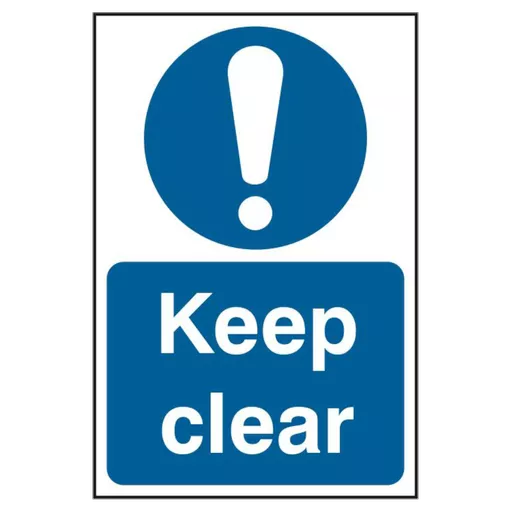 ASEC `Keep Clear` 200mm x 300mm PVC Self Adhesive Sign