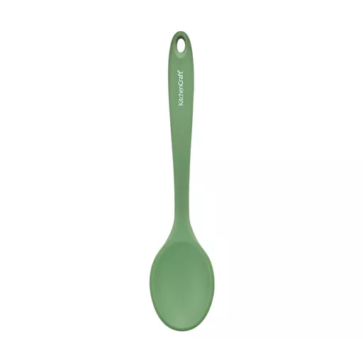 KitchenCraft Silicone Cooking Spoon, Green, 27cm