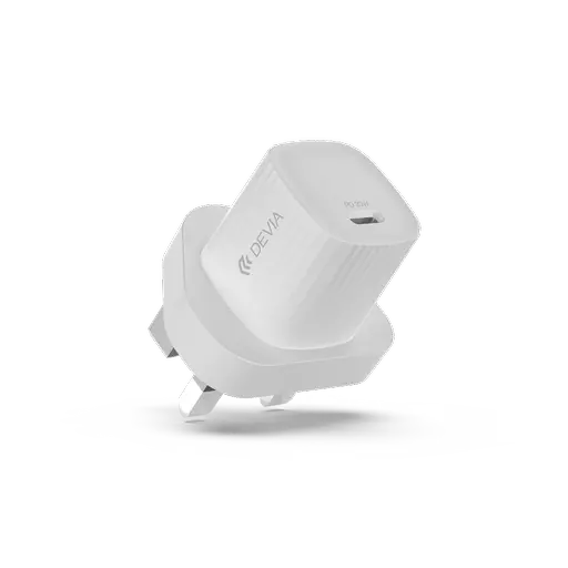 Devia - 20W GaN Mini USB-C Power Delivery 3-Pin UK Charging Plug - White