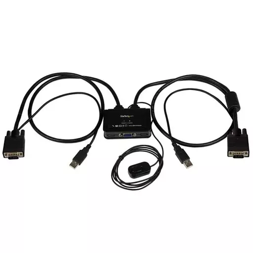 StarTech.com 2 Port USB VGA Cable KVM Switch - USB Powered with Remote Switch