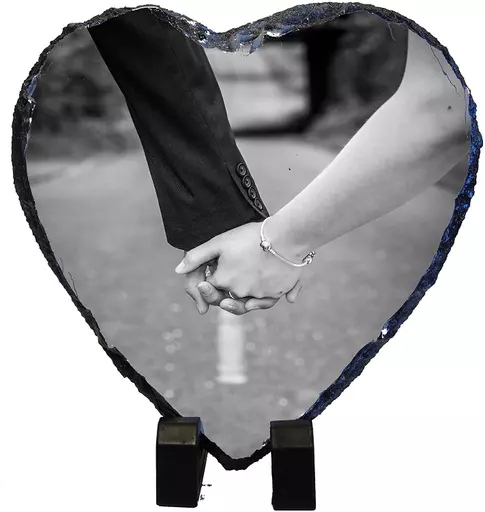 Personalised Heart Shaped Photo Rock Slate