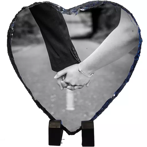 Personalised Heart Shaped Photo Rock Slate
