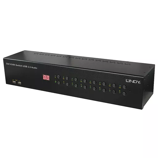 Lindy 16 Port DVI-I Single Link USB 2.0 and Audio KVM Switch Pro