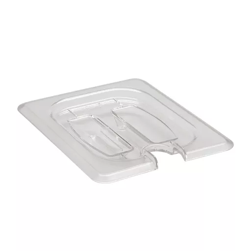 1/8 CLEAR GN NOTCHED COVER W/ HANDLE POLYCARBONATE CAMBRO