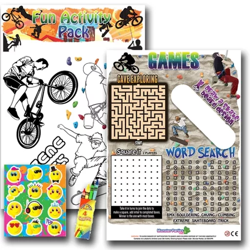 EXTREME SPORTS FUN ACTIVITY Pack - Pack of 100 - MP3434