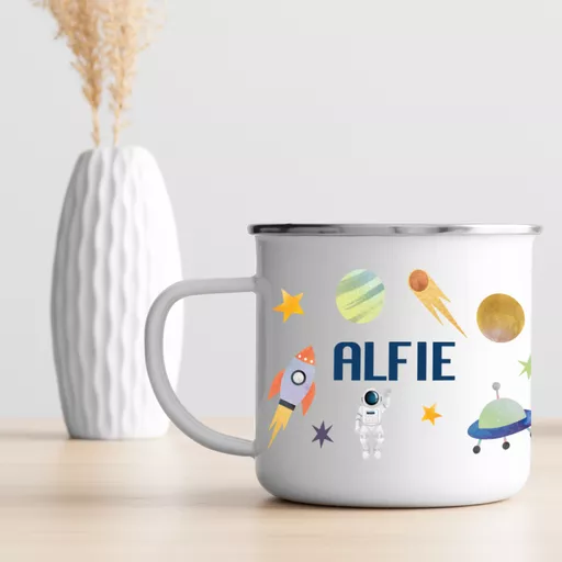Personalised Space Enamel Mug