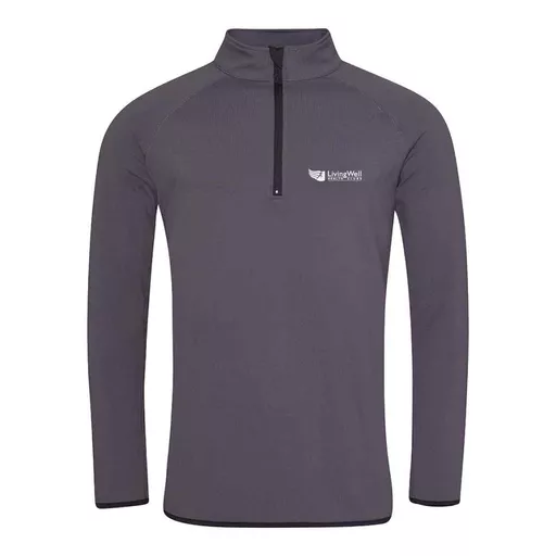 Livingwell Unisex Charcoal Half Zip Top