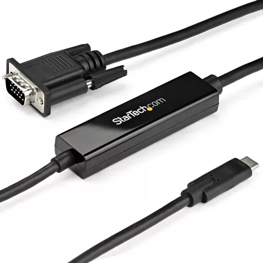 StarTech.com 3ft/1m USB C to VGA Cable - 1920x1200/1080p USB Type C to VGA Video Active Adapter Cable - Thunderbolt 3 Compatible - Laptop to VGA Monitor/Projector - DP Alt Mode HBR2