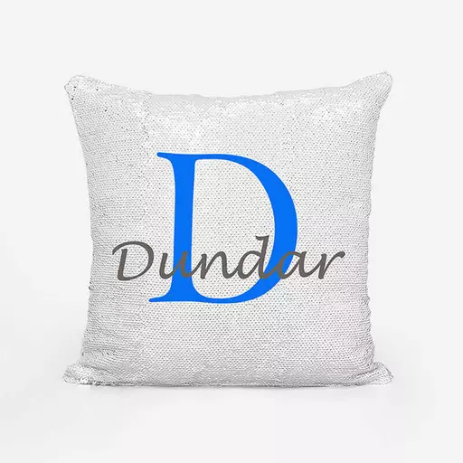 Personalised Sequin Magic Cushion For Him – Custom Initial & Name Gift