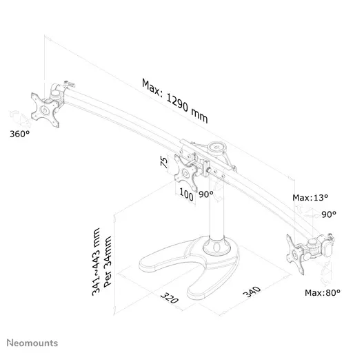 Neomounts monitor desk mount