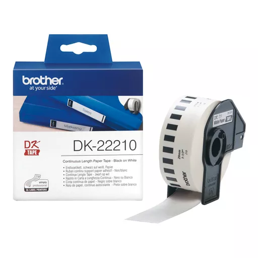 Brother DK-22210 DirectLabel Etikettes white 29mm x 30,48m for Brother P-Touch QL/700/800/QL 12-102mm/QL 12-103.6mm