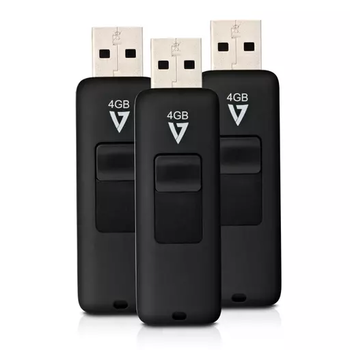 V7 VF24GAR-3PK-3E USB flash drive 4 GB USB Type-A 2.0 Black