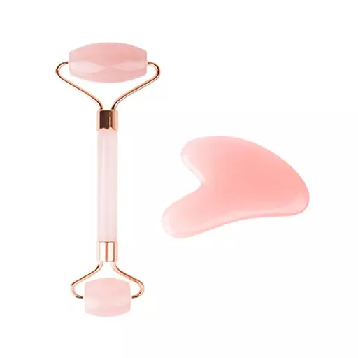 Brushworks Rose Resin Roller & Gua Sha