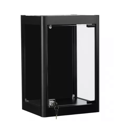 Wall Mounted Mini Showcase Display Cabinet Black - Assembled
