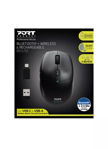 Port Designs 900715 mouse Right-hand RF Wireless + Bluetooth Optical 2400 DPI