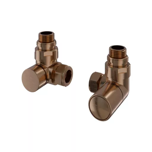 Corner radiator valve (pair) Brushed Bronze
