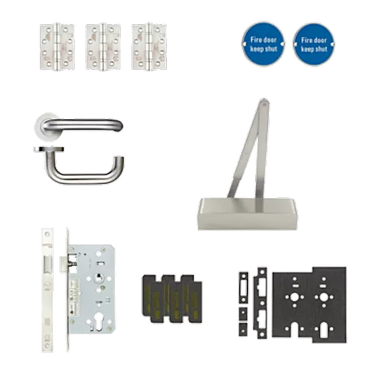ZOO Commercial C1430/60 Fire Door Pack For Office Door (Non-Locking) KITC14-FDP-C14