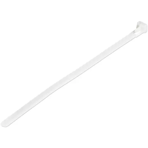 StarTech.com 8"(20cm) Reusable Cable Ties - 1/4"(7mm) wide, 1-7/8"(50mm) Bundle Dia. 50lb(22kg) Tensile Strength, Releasable Nylon Ties, Indoor/Outdoor, 94V-2/UL Listed, 100 Pack - White