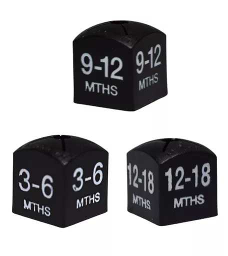 Infant Black and White Age Size Cube - Pack of 50