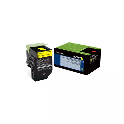 Lexmark (801HY) High Yield Yellow Return Program Toner Cartridge (3000 Yield)