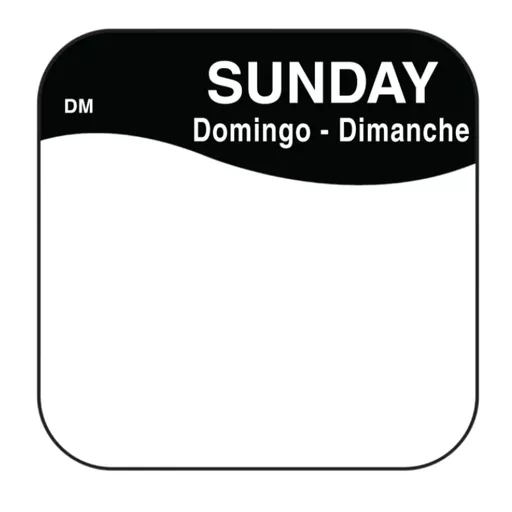 25mm Removable Square Sunday Label