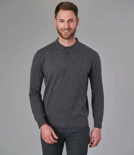 Brook Taverner Casper Knitted Long Sleeve Polo Shirt