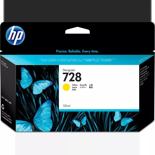 HP F9J65A/728 Ink cartridge yellow 130ml for HP DesignJet T 730/830