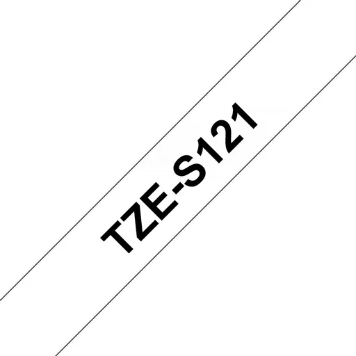 Brother TZE-S121 DirectLabel black on Transparent extra strong 9mm x 8m for Brother P-Touch TZ 3.5-18mm/6-12mm/6-18mm/6-24mm/6-36mm