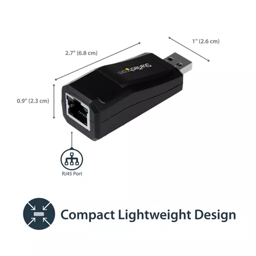 StarTech.com USB 3.0 to Gigabit Ethernet NIC Network Adapter – 10/100/1000 Mbps