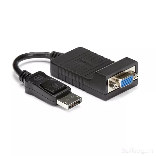 StarTech.com DisplayPort to VGA Adapter - Active DP to VGA Converter - 1080p Video - Durable - DP/DP++ Source to VGA Monitor Cable Adapter Dongle - DP 1.2 to VGA - Latching DP Connector