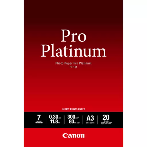 Canon PT-101 Pro Platinum Photo Paper A3 - 20 Sheets