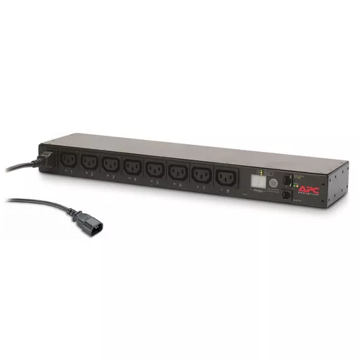 APC NetShelter Switched Rack PDU, 1U, 1PH, 2.3kW 230V 10A or 2.5kW 208V 12A, 8 C13 outlets, C14 cord