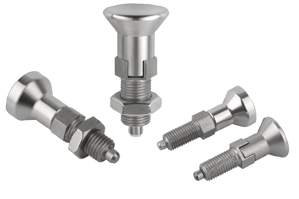 K0632 Inch - Indexing Plungers In Stainless Steel With Mushroom Grip