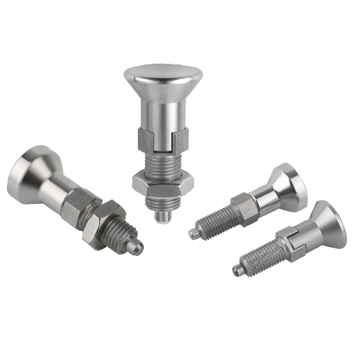 K0632 Inch - Indexing Plungers In Stainless Steel With Mushroom Grip