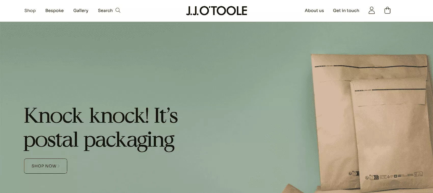 screenshot of jj otoole homepage