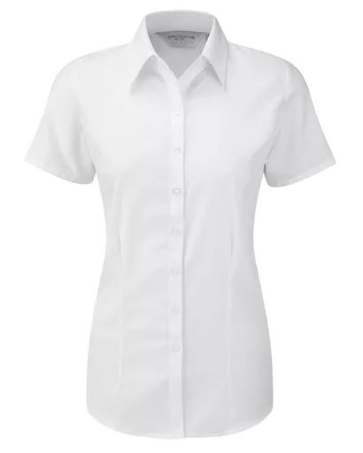 Ladies' Short Sleeve Herringbone Shirt
