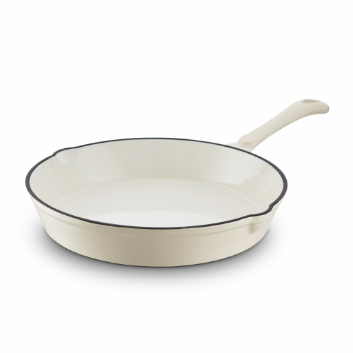 Foundry 26cm Cast Iron Round Fry Pan Cream