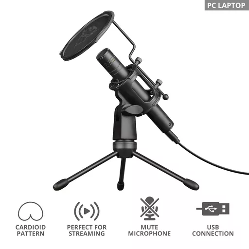 Trust GXT 241 Velica Black PC microphone