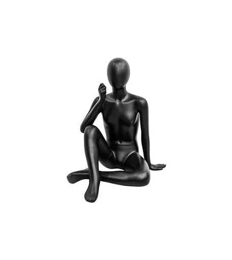 Age 14 Child Matt Black Girl Mannequin - Seated