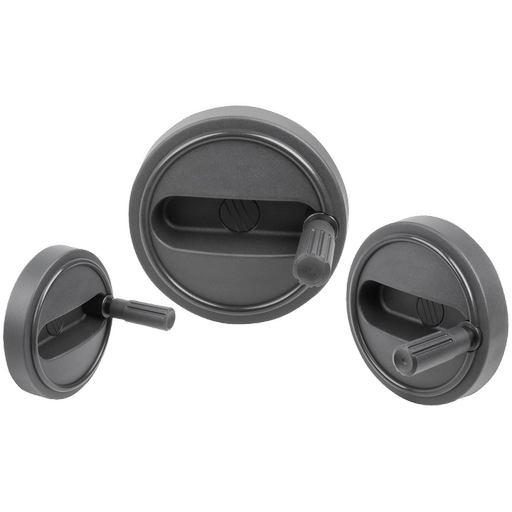 K0257 Inch - Handwheels With Revolving Cylinder Grip In Plastic
