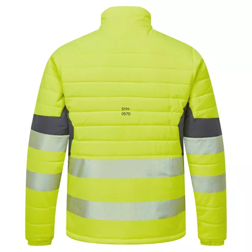 SYH-058C-System-Hi-Vis-Eco-Two-Tone-Yellow-Navy-Thermal-Baffle-Jacket-Back-Straight-On With Segmented Tape.png