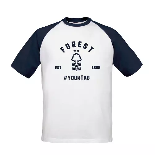 Nottingham Forest FC Vintage Hashtag Baseball T-Shirt