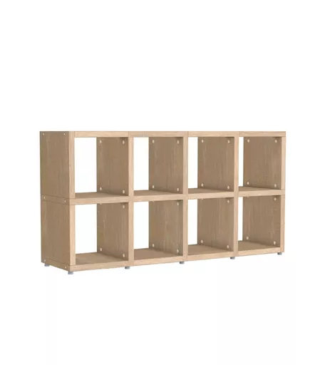 Oak Storage Cube Shelving 2 x 4