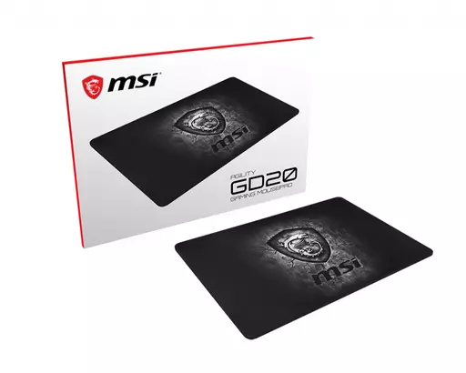 MSI AGILITY GD20 Pro Gaming Mousepad '320mm x 220mm, Pro Gamer ultra-smooth textile surface, Iconic Dragon design, Anti-slip and shock-absorbing rubber base'