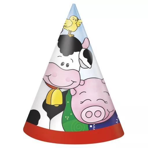 Farm Friends Cone Hat (Pack 8)