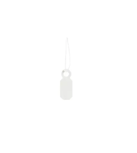 White Jewellery Tag Strung Tickets - 8mm x 20mm (Pack of 1000)