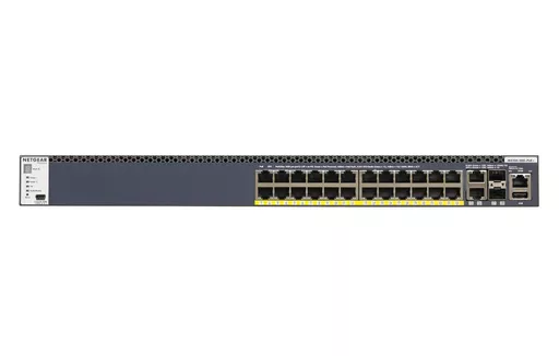 NETGEAR M4300-28G-PoE+ Managed L2/L3/L4 10G Ethernet (100/1000/10000) Power over Ethernet (PoE) 1U Black