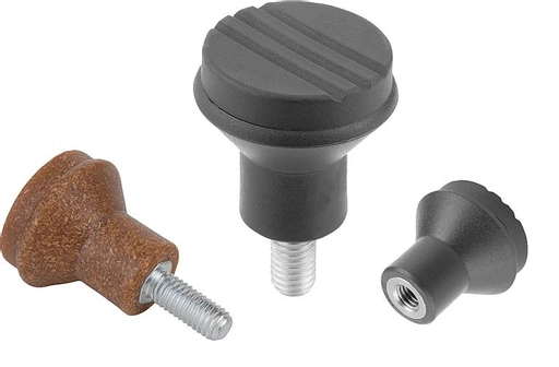 K0251 - Biopolymer Mushroom Knobs With Stainless Steel Threads